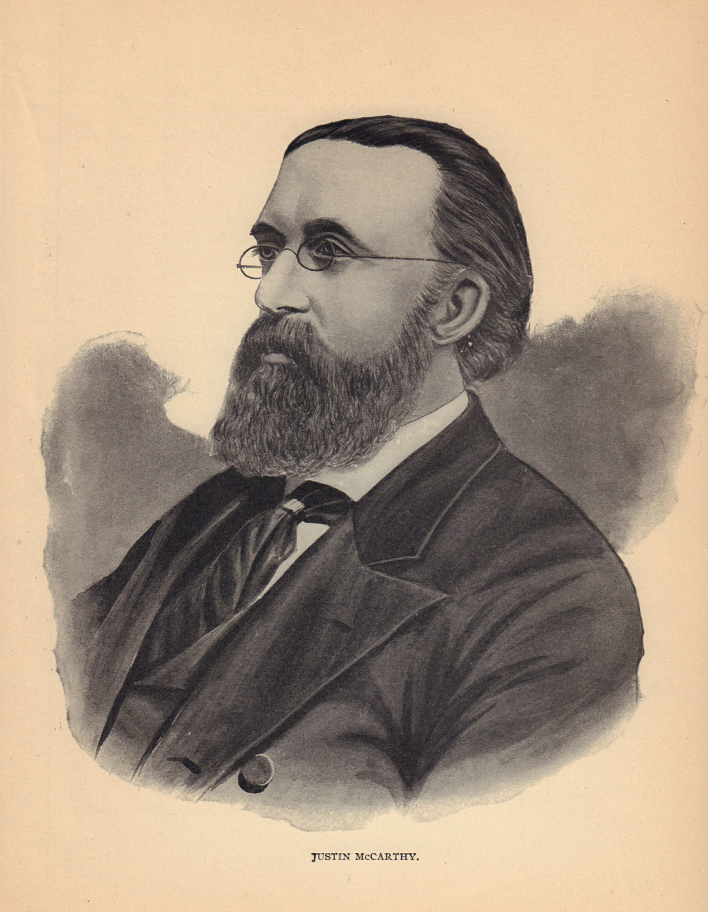 Justin McCarthy. Irish Republican Nationalist. Ireland 1905 old antique print